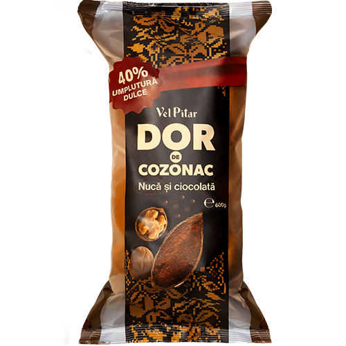 Cozonac cu nucă și ciocolată, 600g