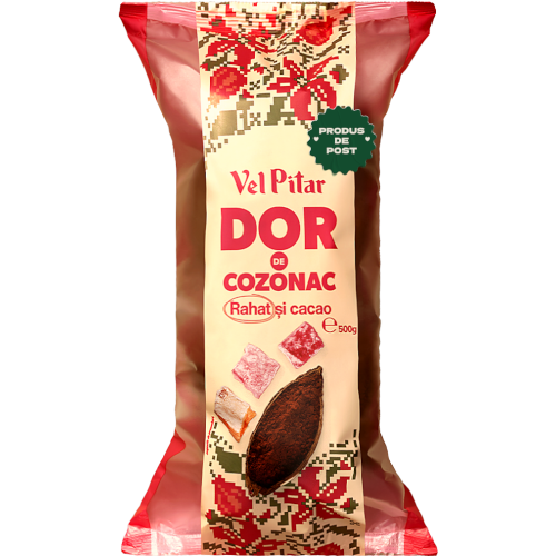 Cozonac cu rahat și cacao de post, 500g