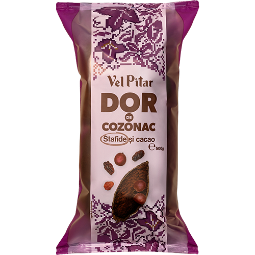 Cozonac cu stafide și cacao, 500g